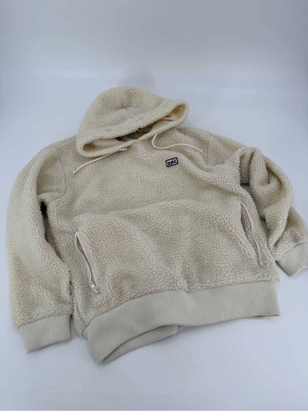 Vintage 90s X Girl Sherpa Fleece Hoodie Pullover Skater Kim Gordon Sonic Youth